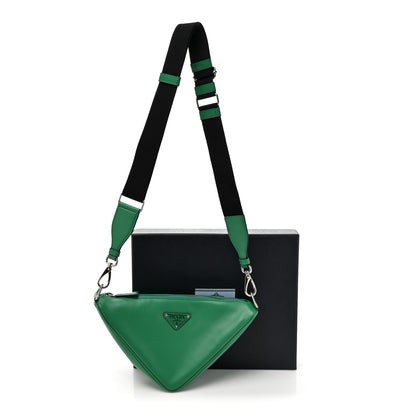 Prada Softy Calfskin Triangle Shoulder Bag Mango 10 of 10