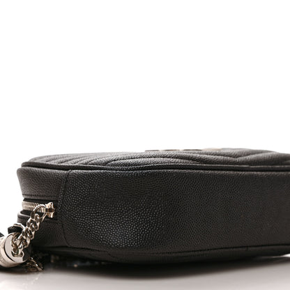 Saint Laurent Grain De Poudre Matelasse Monogram Mini Lou Camera Bag Black 8 of 9