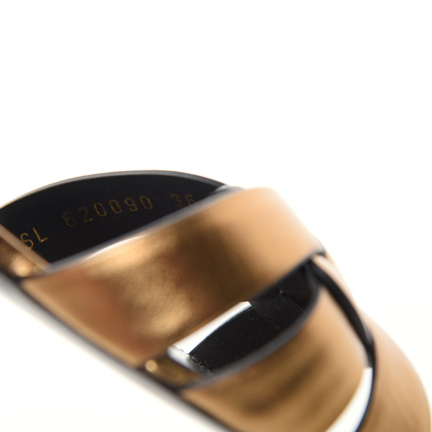 Calfskin Tribute 05 Ankle Strap Sandals 36 Dark Gold