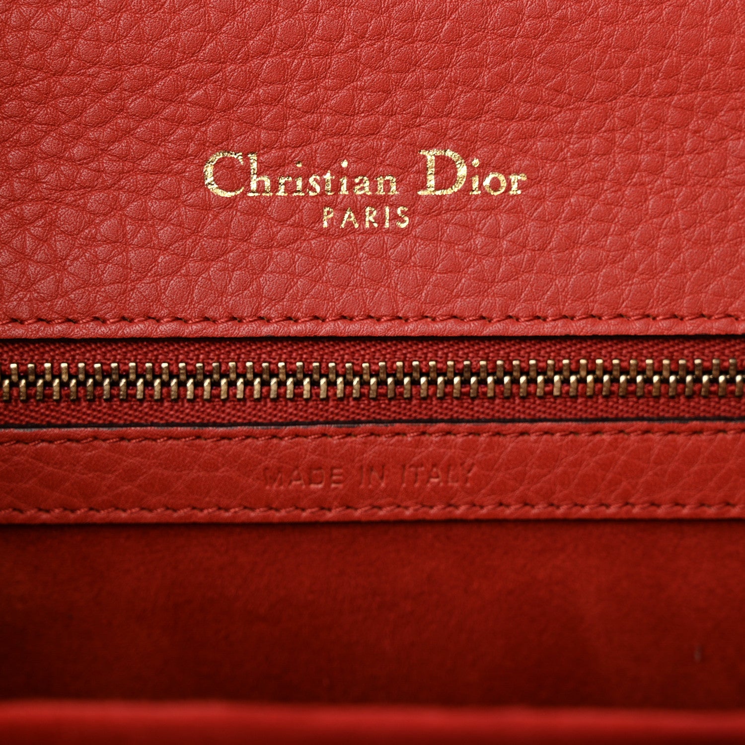 Christian Dior Grained Calfskin Small Diorama Flap Bag Red 6 of 13
