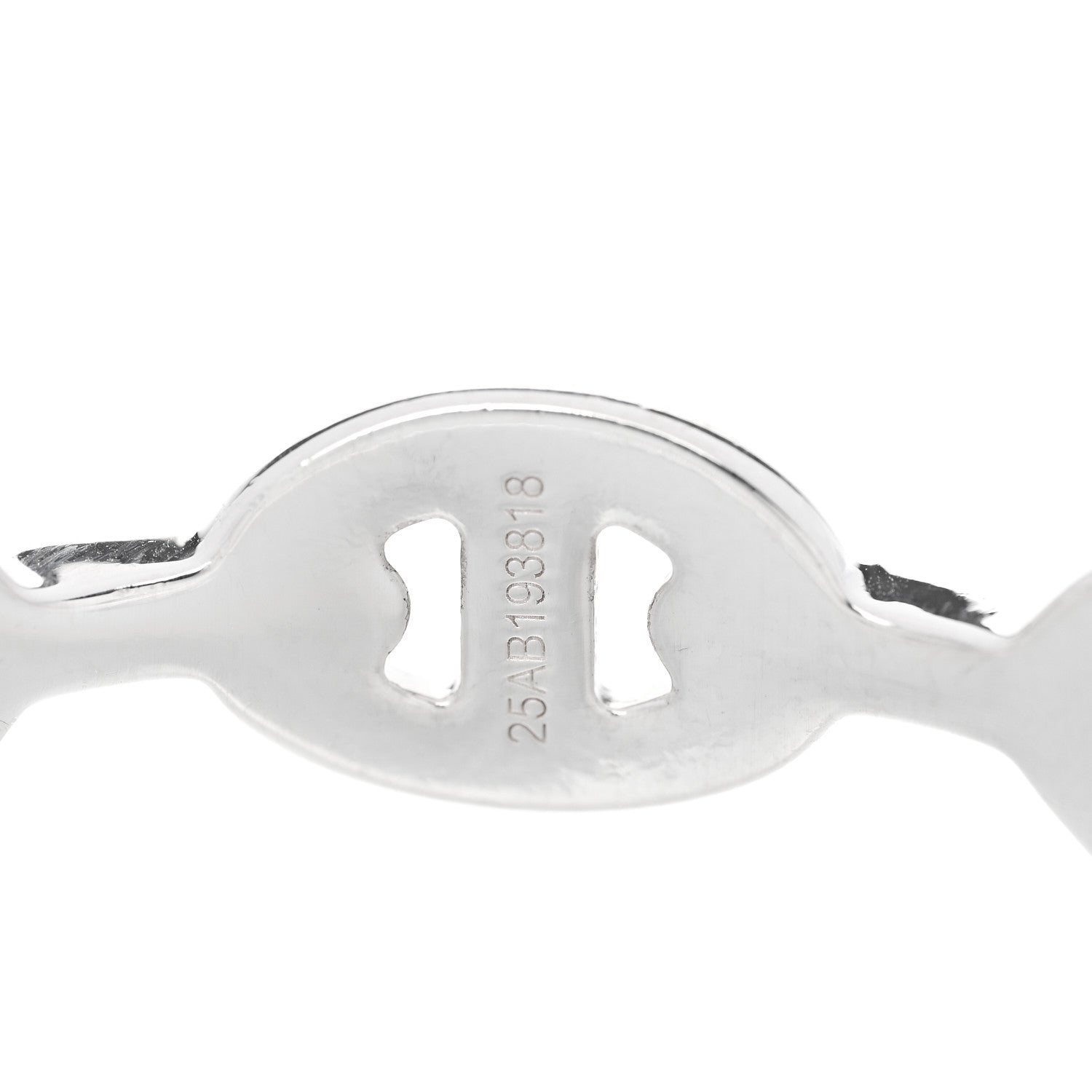 Hermes Sterling Silver MM Chaine d'Ancre Enchainee Cuff Bracelet LG 4 of 4