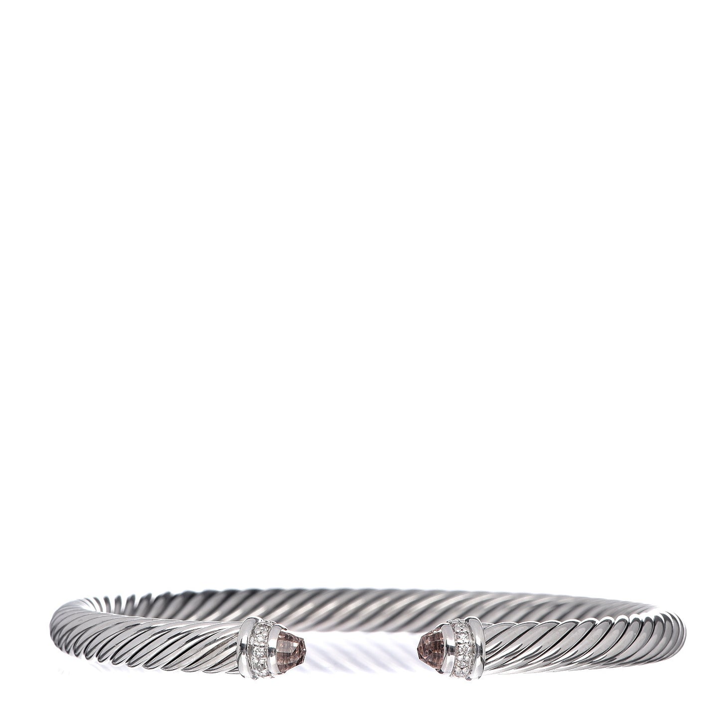 Sterling Silver Diamond Morganite 5mm Cable Classics Bracelet
