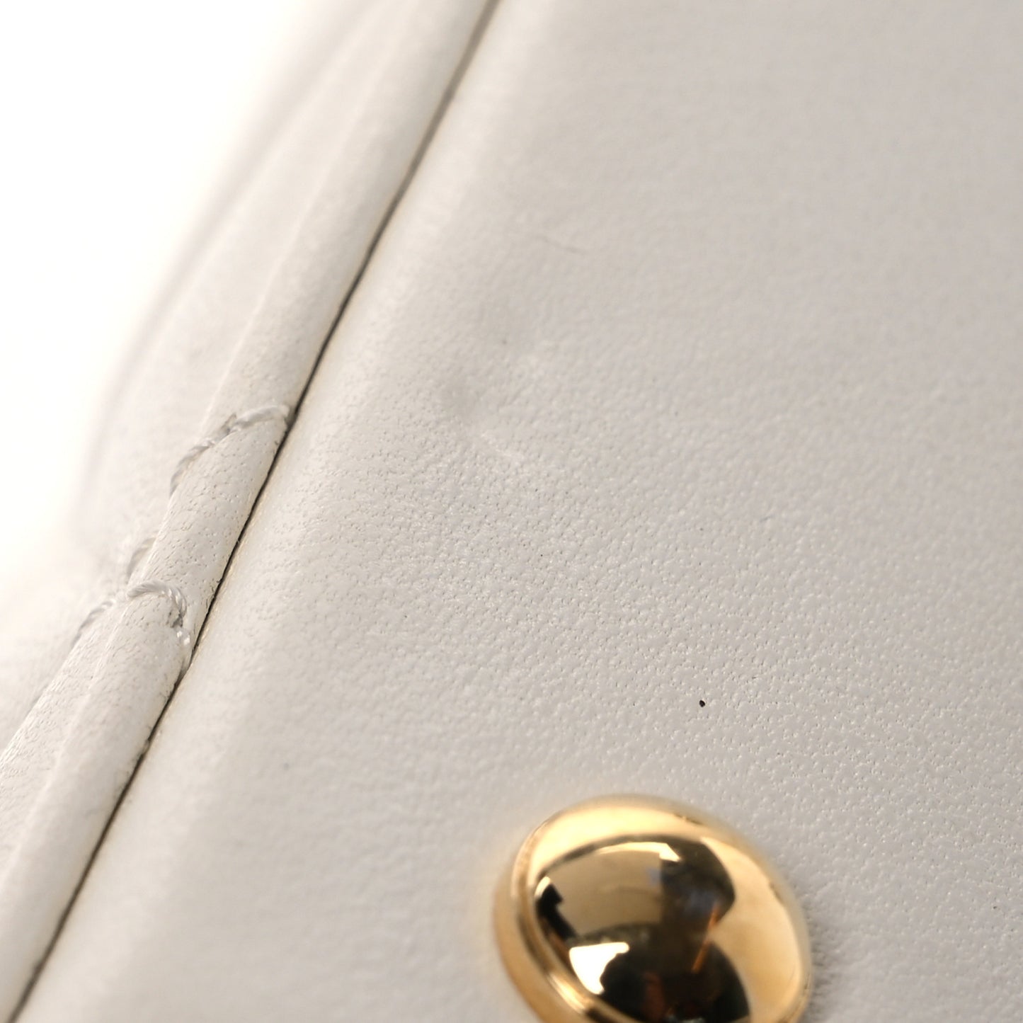 Lambskin Quilted Mini Chic Riviera Top Handle Vanity Case White