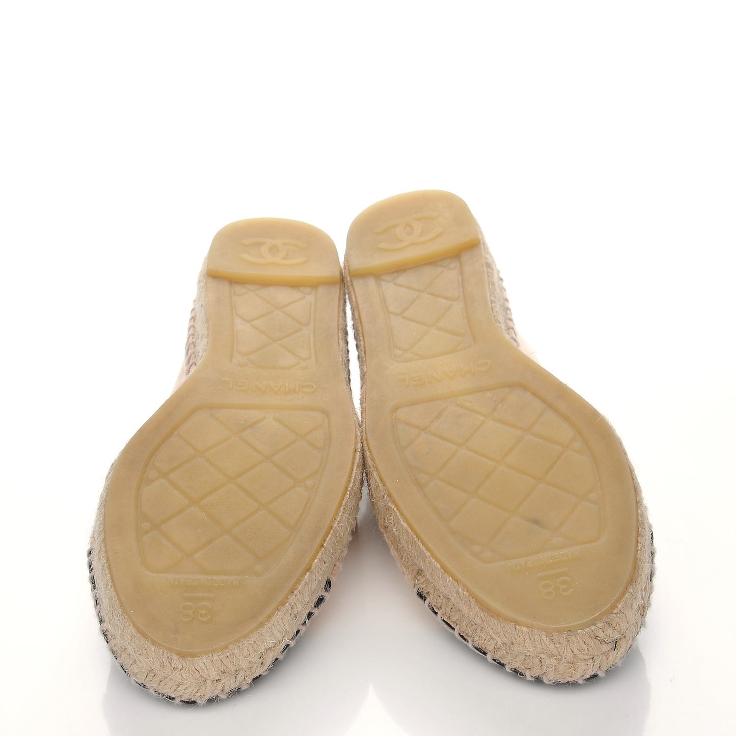 Lambskin CC Espadrilles 38 Beige Black