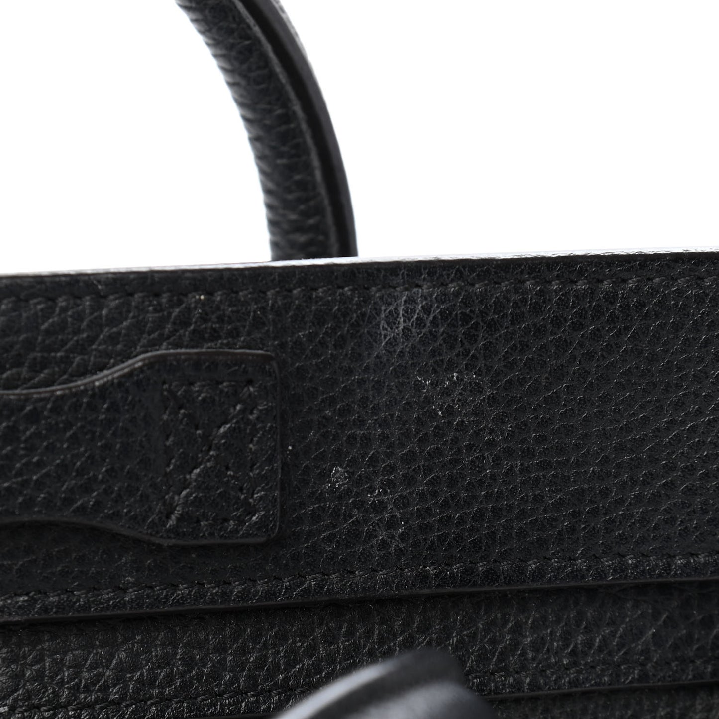 Drummed Calfskin Nano Luggage Black