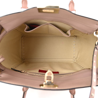 Valentino Garavani Vitello Rockstud Double Handle Tote Poudre 5 of 10