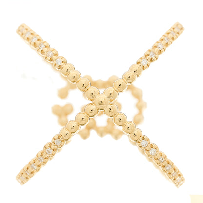 Gucci 18K Yellow Gold Diamond GG Running X Ring 48 4.5 3 of 5