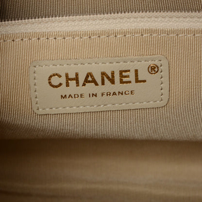 Chanel Caviar Iridescent Calfskin Duo Bowling Bag Black Gold 6 of 7
