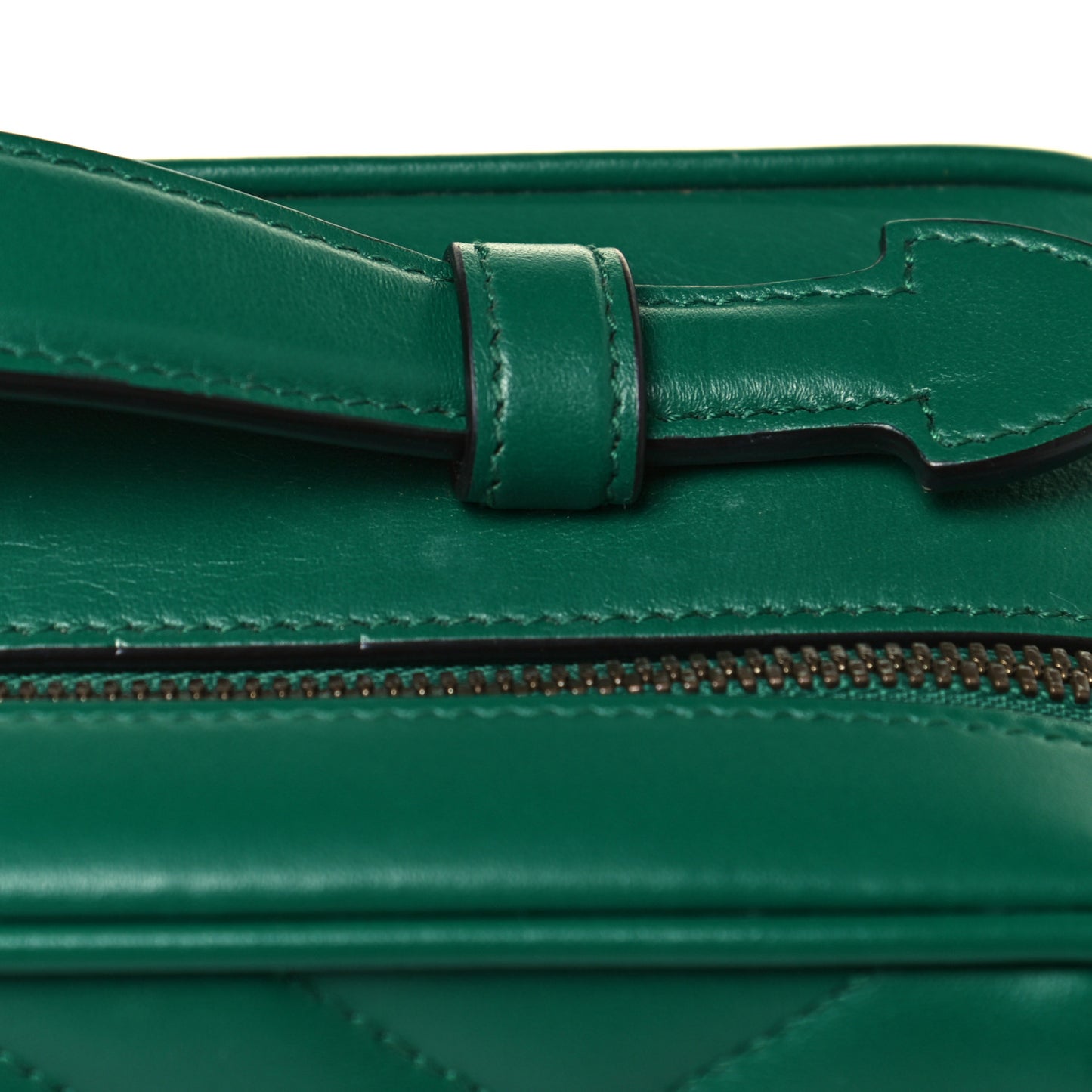 Calfskin Matelasse Sylvie Web Small GG Marmont Top Handle Shoulder Bag Emerald