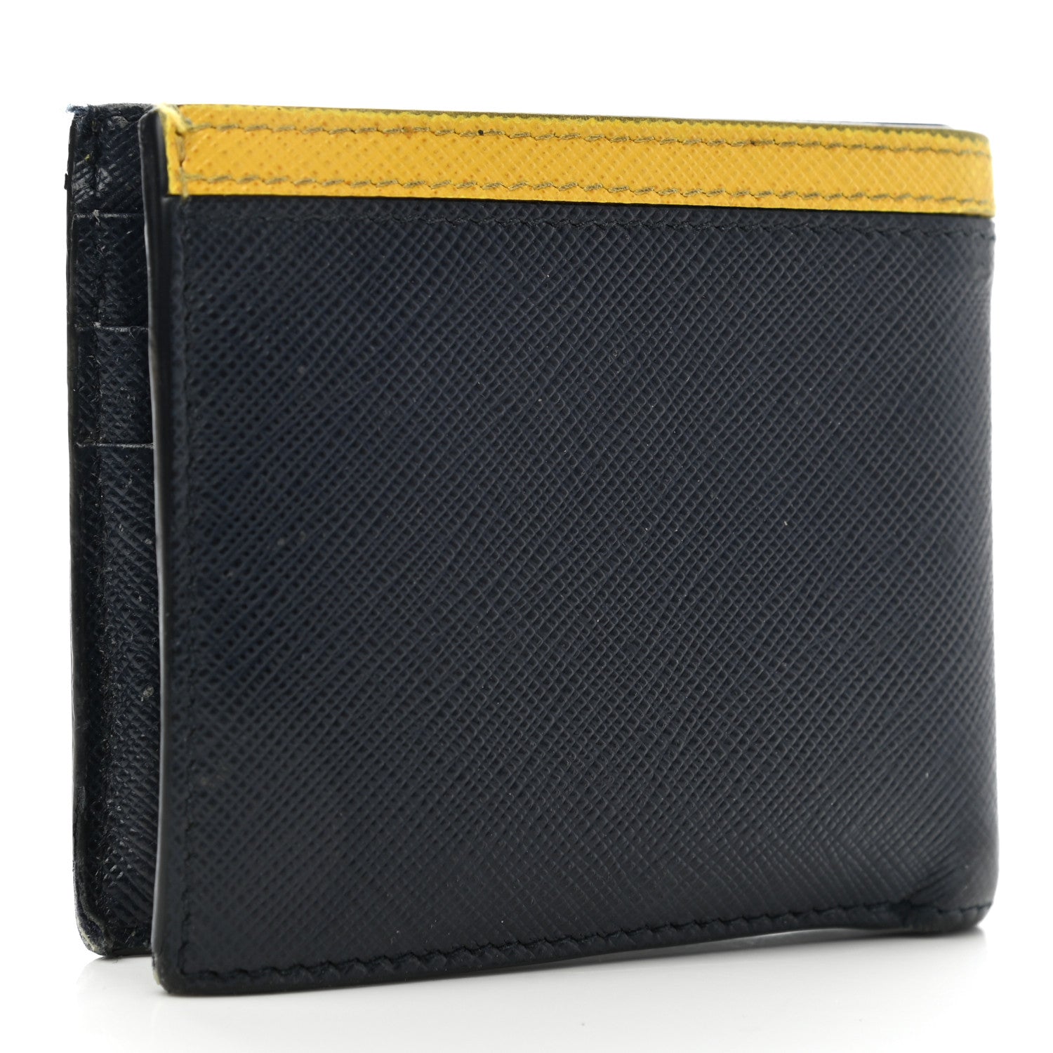 Prada Saffiano Bi-Fold Wallet Baltico Girasole 3 of 10