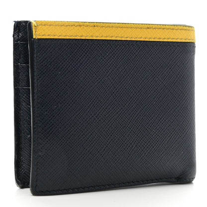 Prada Saffiano Bi-Fold Wallet Baltico Girasole 3 of 10