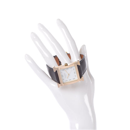 Hermes Stainless Steel Barenia 30.5mm Heure H Quartz Watch Noir 2 of 10