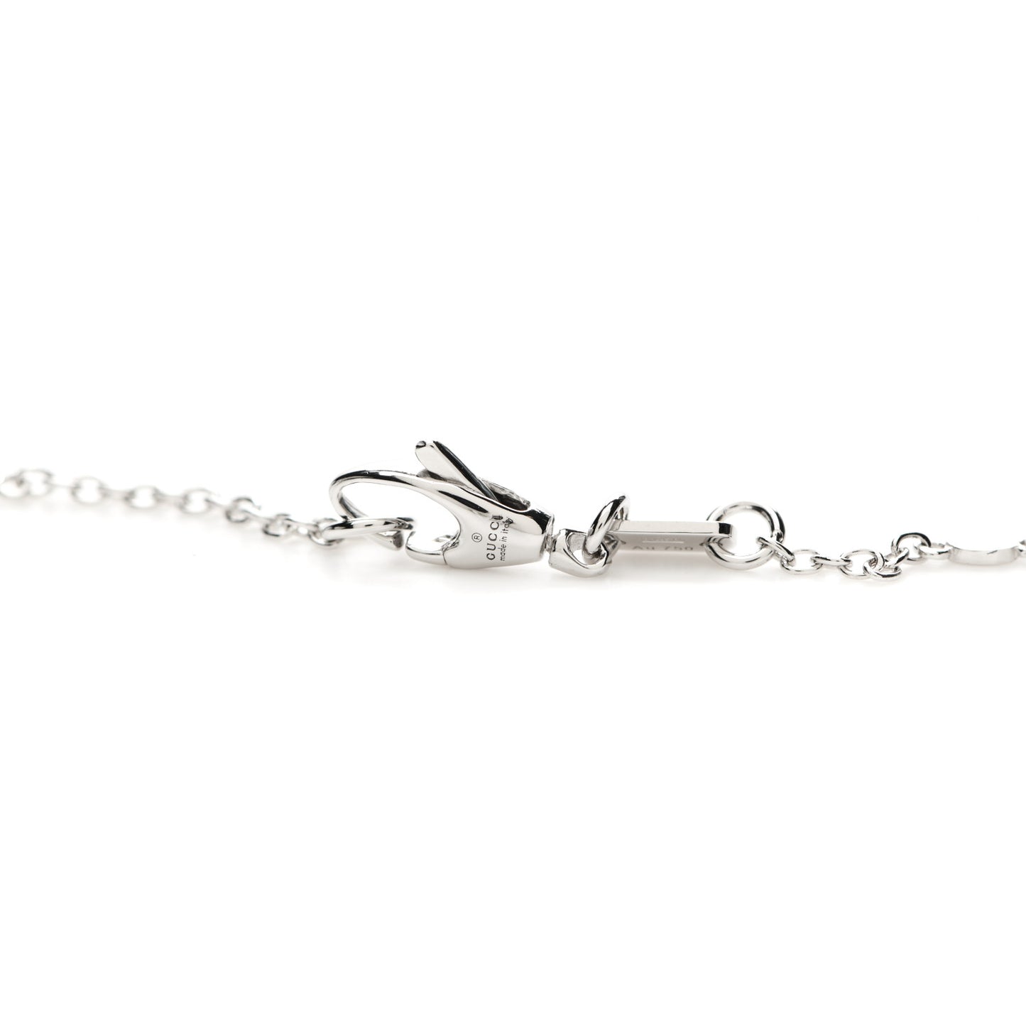 18K White Gold Enamel Icon Twirl Pendant Necklace