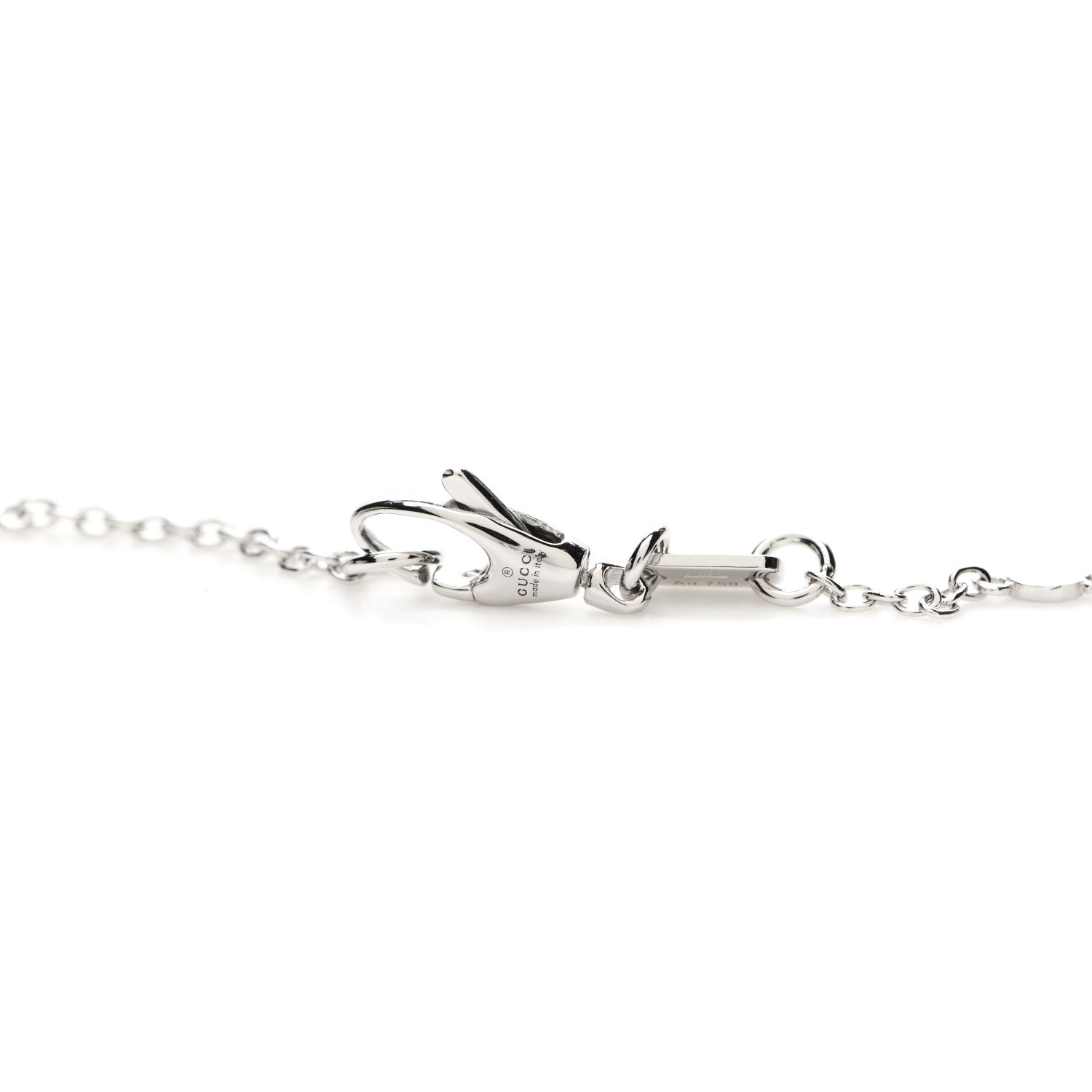Gucci 18K White Gold Enamel Icon Twirl Pendant Necklace 4 of 6