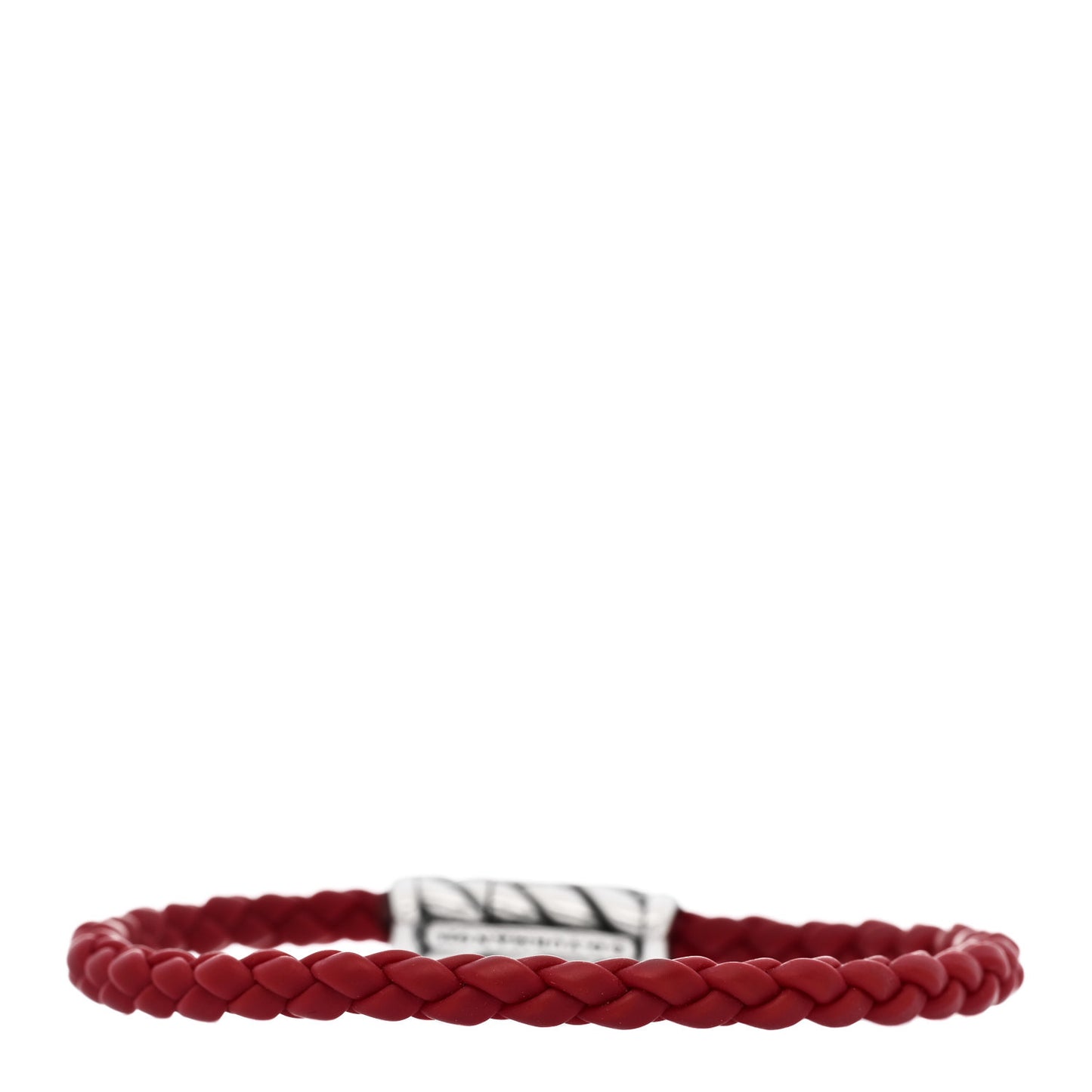 Sterling Silver Rubber Chevron Bracelet Red