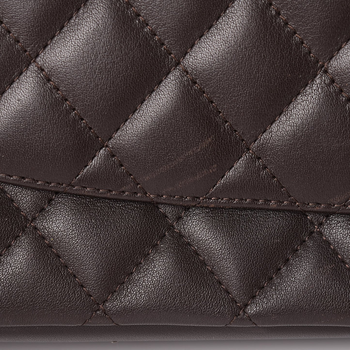 Calfskin Quilted Large Cambon Tote Brown