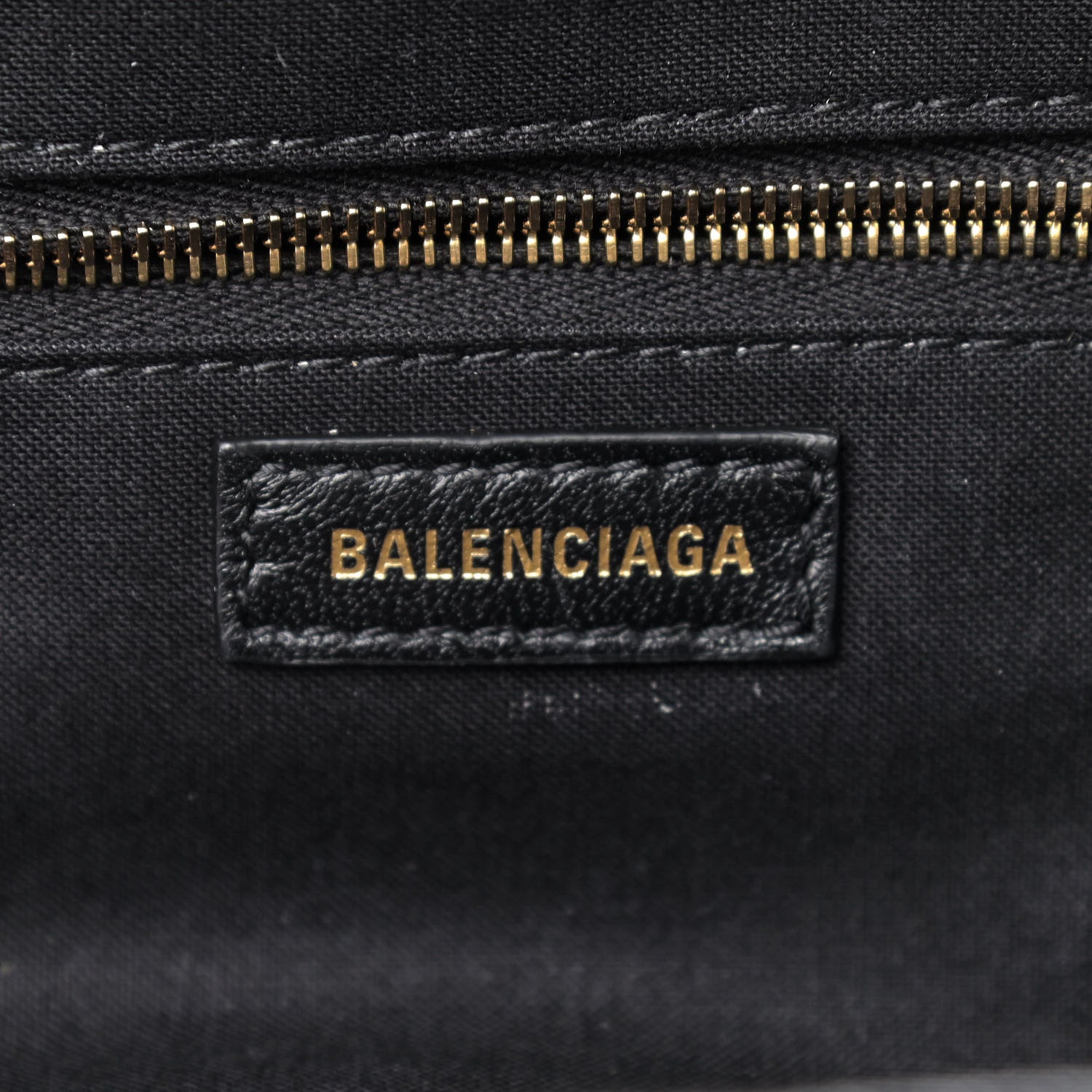 Balenciaga Grained Calfskin Logo Cloud Clutch XS Black 7 of 8