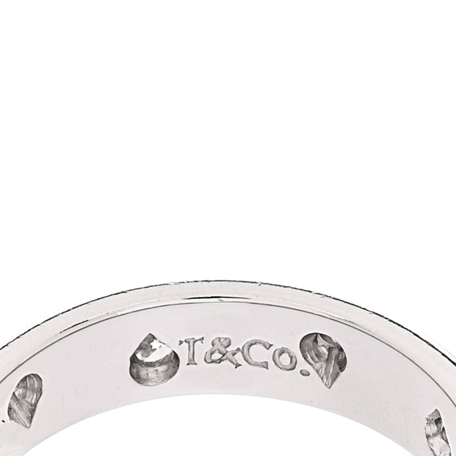 Tiffany Platinum Diamond 4mm Etoile Band Ring 46 3.75 4 of 5