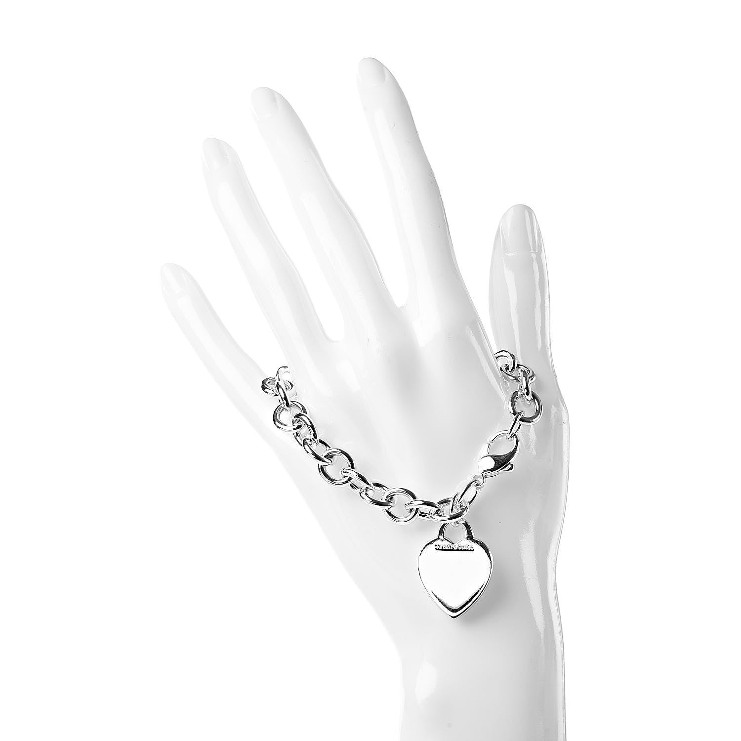 Tiffany Sterling Silver Heart Tag Charm Bracelet 2 of 4