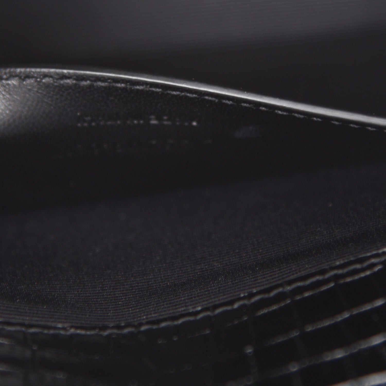 Saint Laurent Calfskin Crocodile Embossed Medium Classic Monogram Kate Tassel Satchel Black 7 of 8