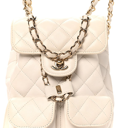Chanel Caviar Quilted Pockets Backpack White 8 of 10