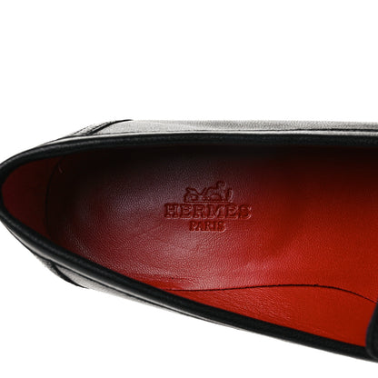 Hermes Goatskin Womens Paris Loafers 36 Black 7 of 9