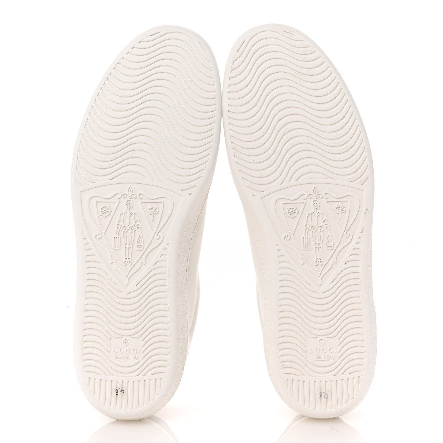 Gucci Calfskin Interlocking G Perforated Mens Ace Sneakers 9.5 White Grey Sky 6 of 11