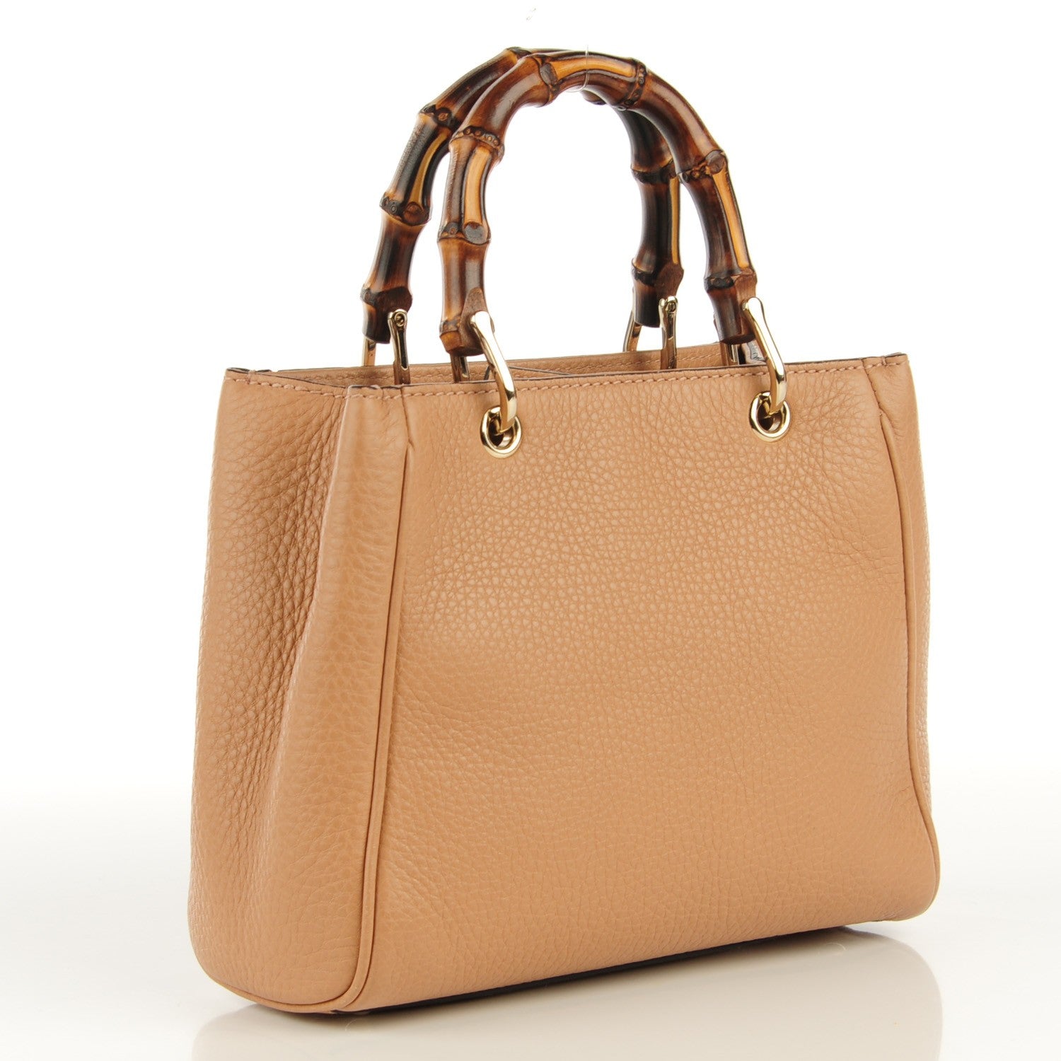 Gucci Cellarius Calfskin Mini Bamboo Shopper Tote Camelia 3 of 7