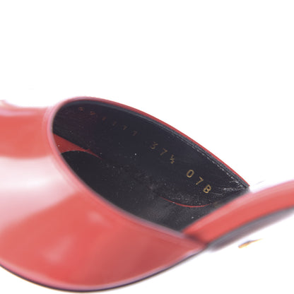Gucci Polished Calfskin Scarlet High Heel Slide Sandals 37.5 Heron Red 12 of 12