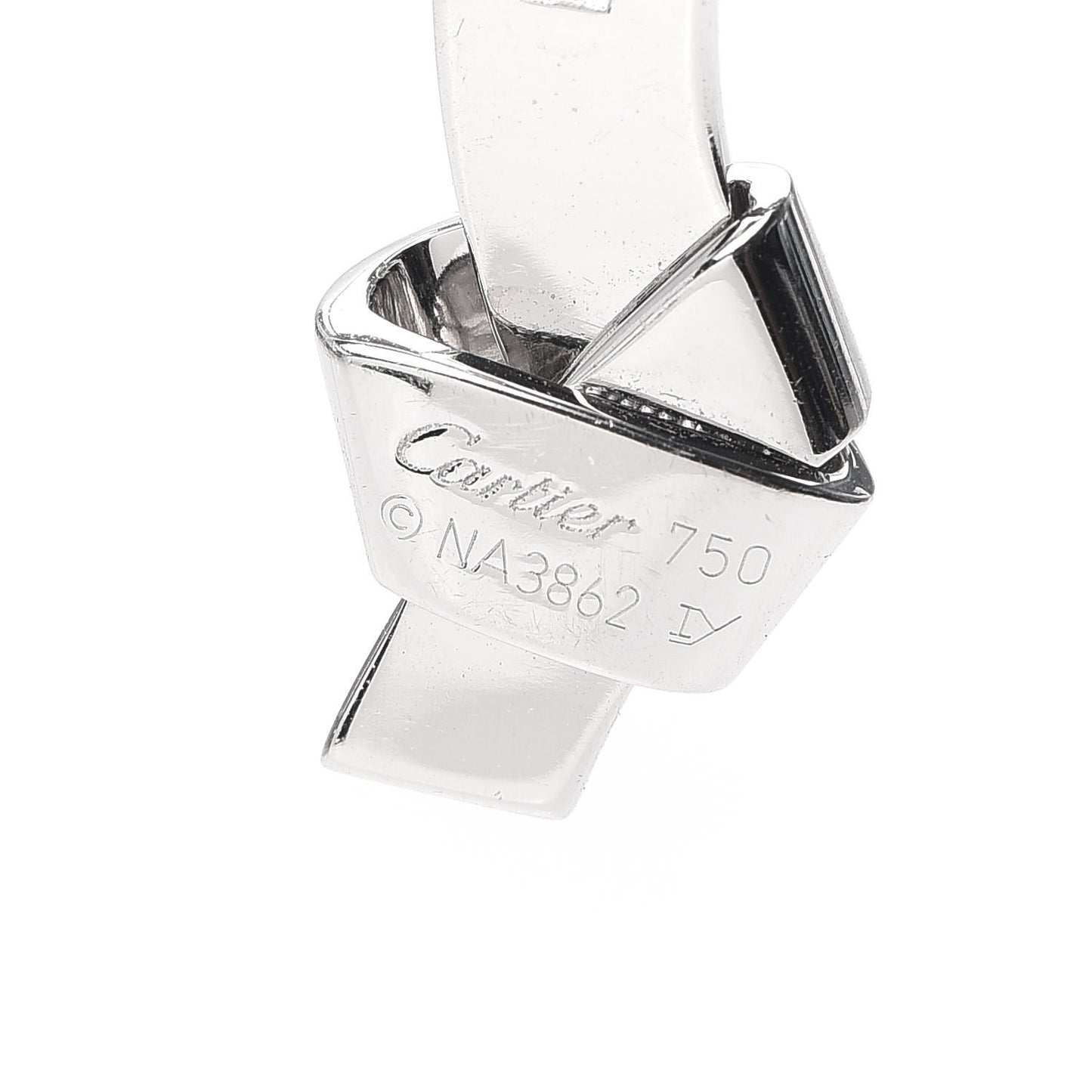 18K White Gold Diamond Ribbon Knot Charm
