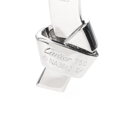 Cartier 18K White Gold Diamond Ribbon Knot Charm 3 of 4