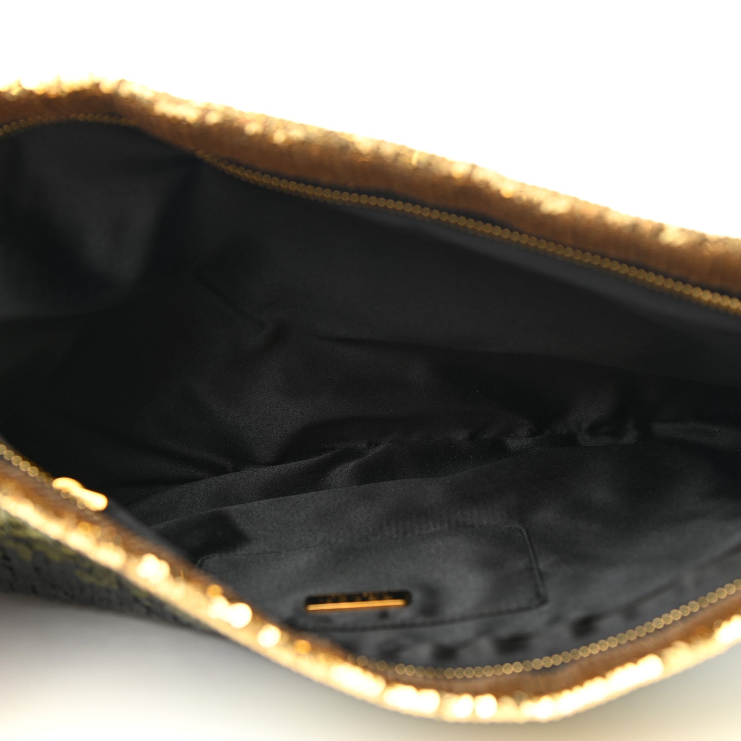 Sequin Ombre Clutch Black Green Gold
