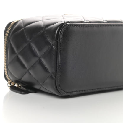 Chanel Lambskin Quilted Small Top Handle Vanity Case With Chain Black 9 of 11