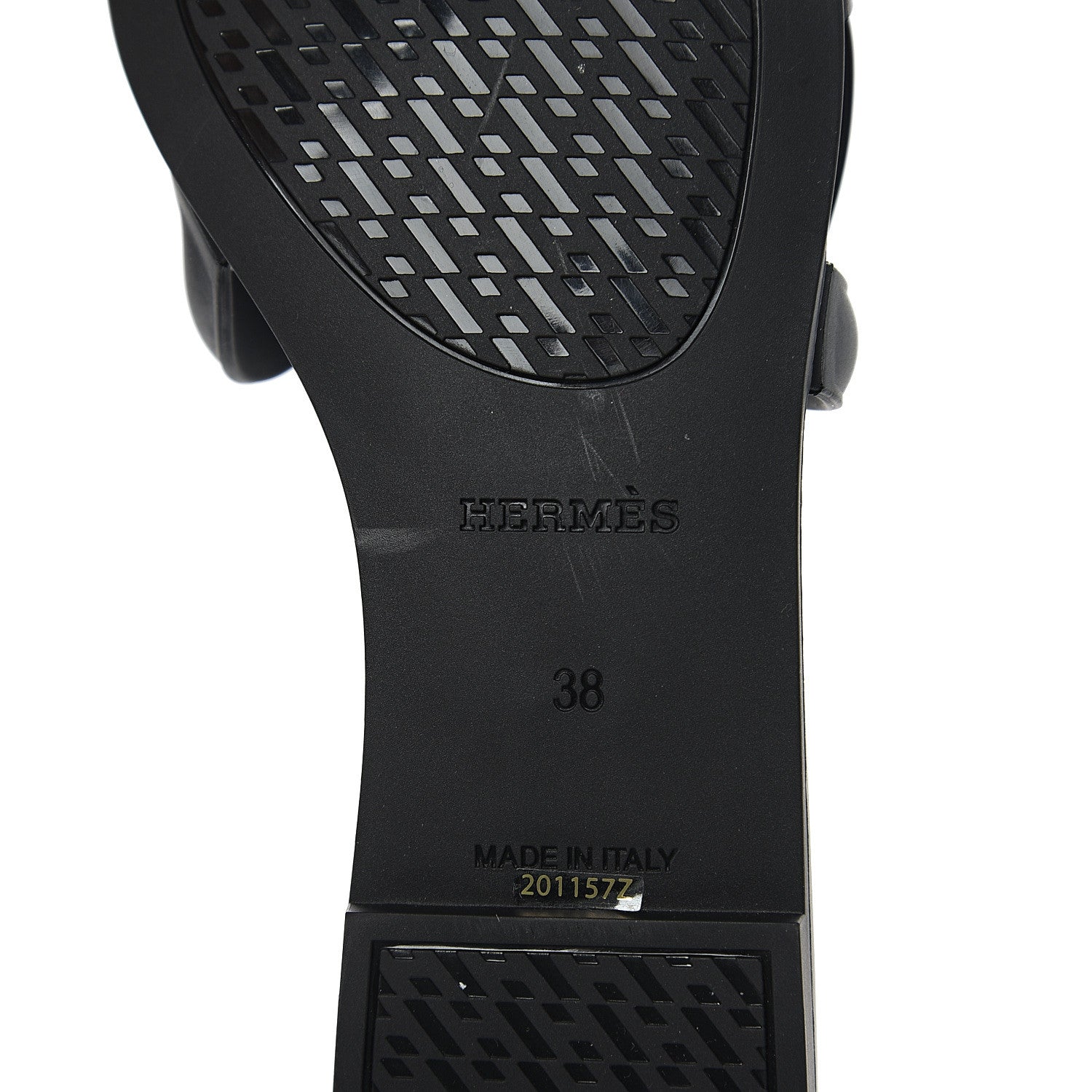 Hermes Rubber Aloha Sandals 38 Black 7 of 9