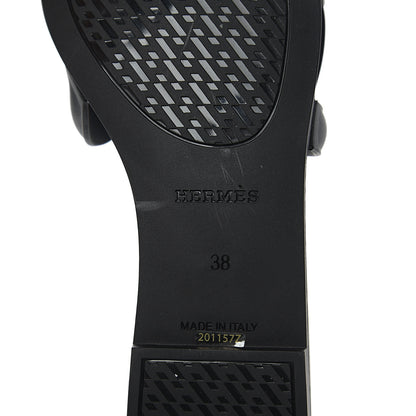 Hermes Rubber Aloha Sandals 38 Black 7 of 9