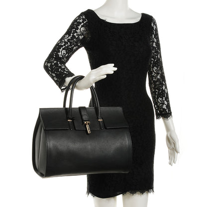 Balenciaga Grained Calfskin M Tube Round Tote Black 2 of 9