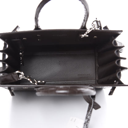 Saint Laurent Calfskin Crocodile Embossed Nano Sac De Jour Dark Brown 5 of 10