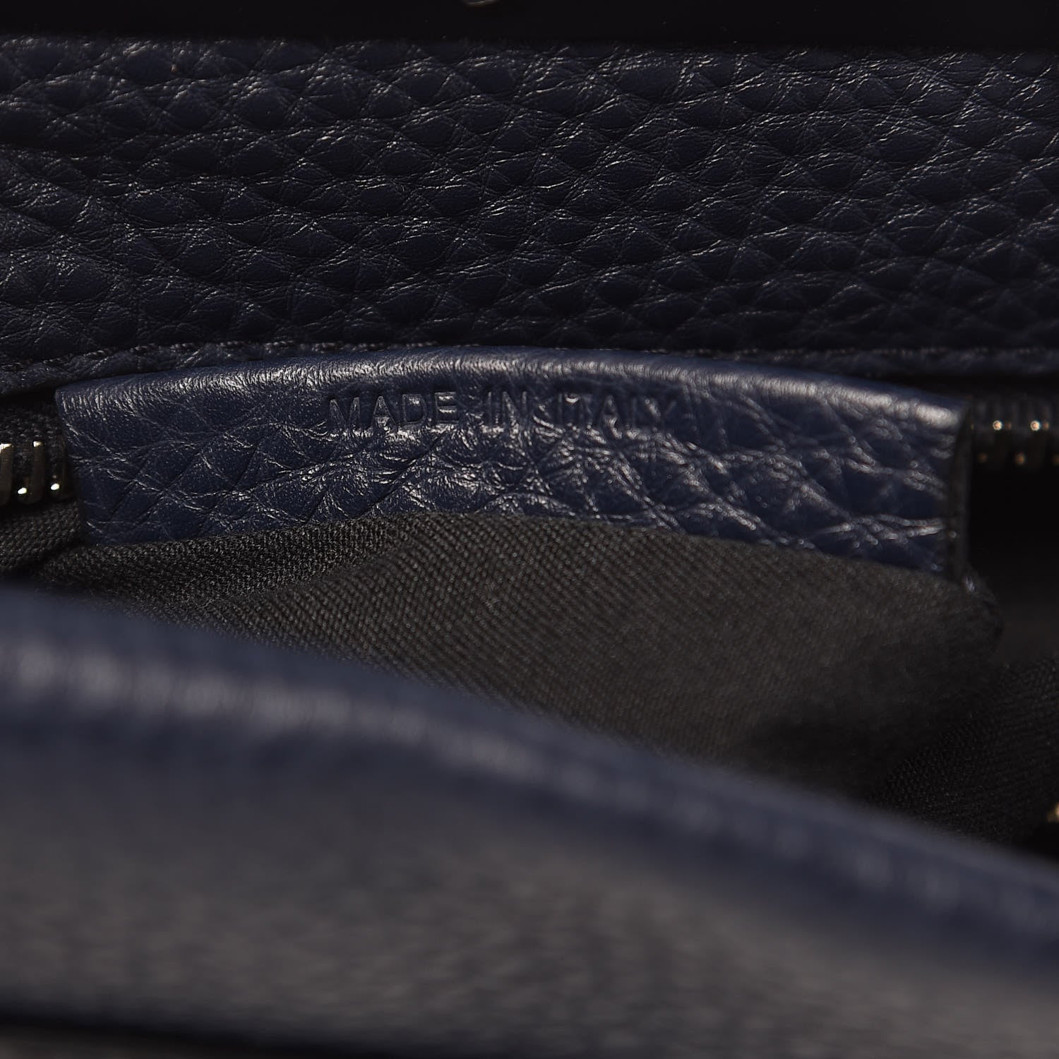 Fendi Cuoio Romano Selleria Medium Peekaboo Iconic Satchel Blue Notte 7 of 11