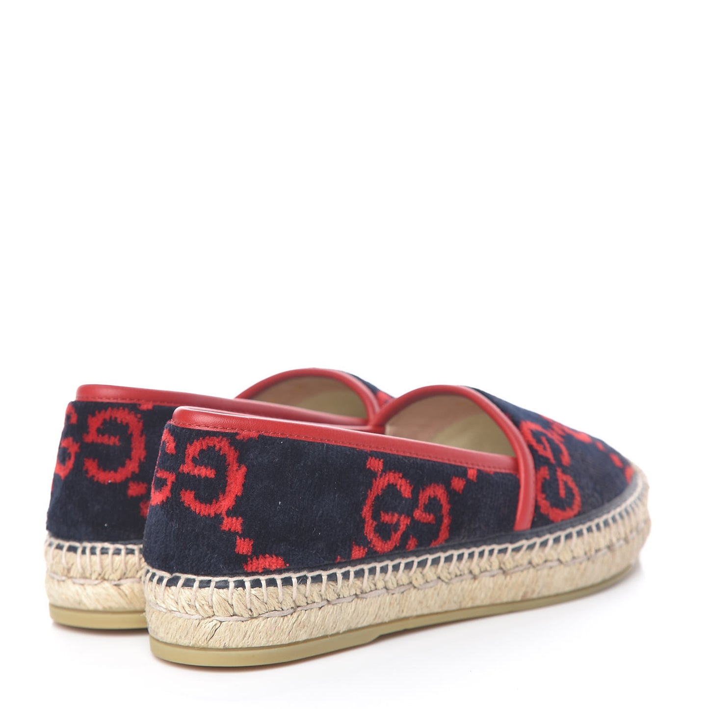 Terry Cloth GG Monogram Espadrilles 35.5 Blue Red