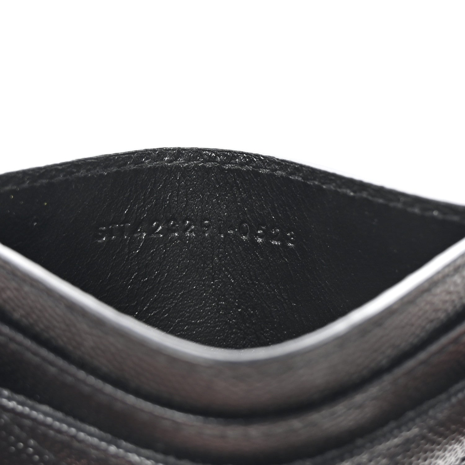 Saint Laurent Grain De Poudre Matelasse Chevron Monogram Credit Card Case Black 7 of 8
