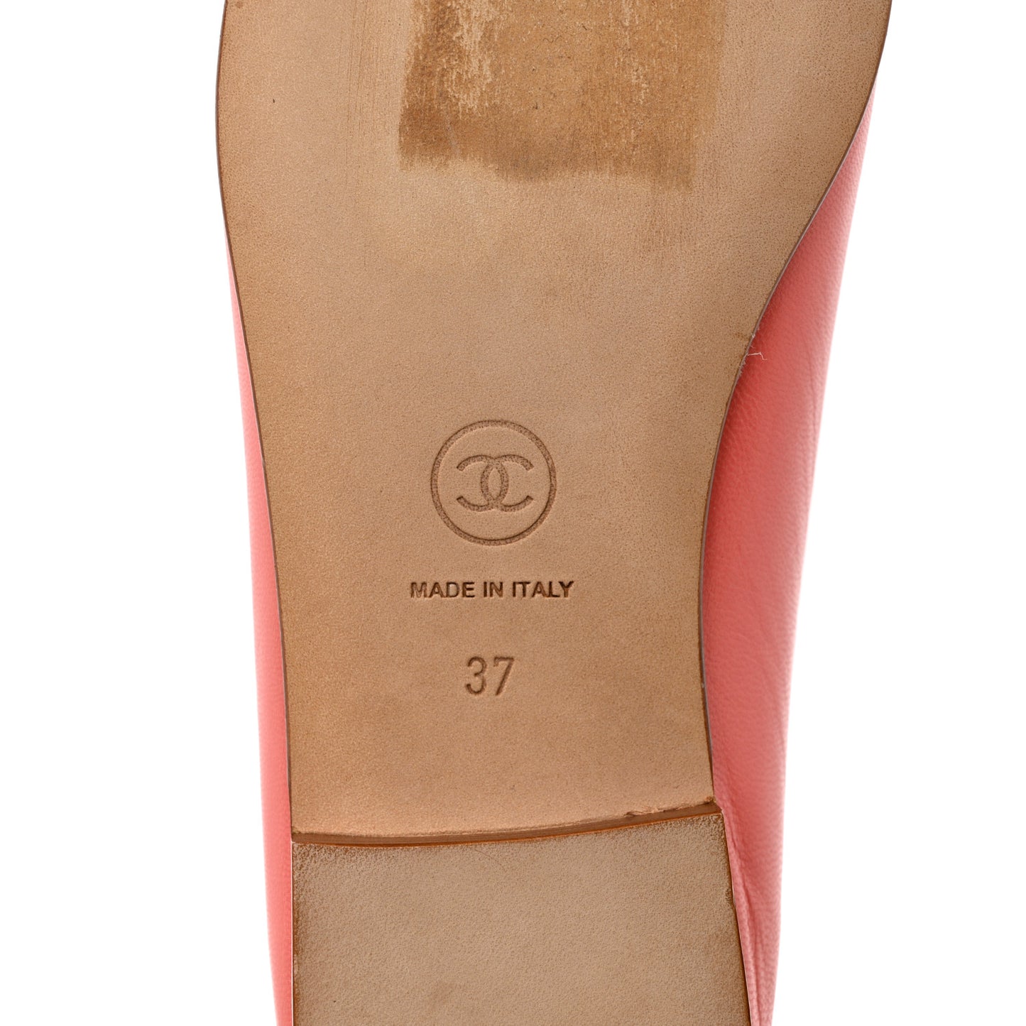 Goatskin Cap Toe CC Ballerina Flats 37 Pink