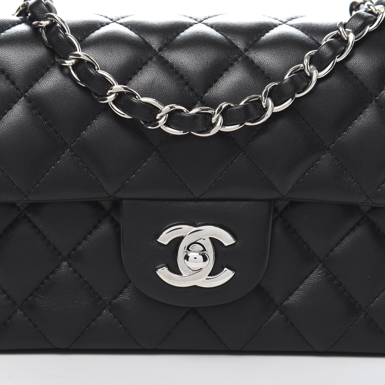 Chanel Lambskin Quilted Mini Rectangular Flap Black 10 of 11