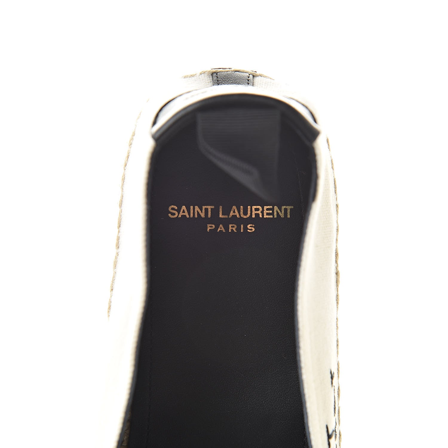 Saint Laurent Canvas Nappa Elba Light Logo Embroidered Espadrilles 39 Panna 7 of 8