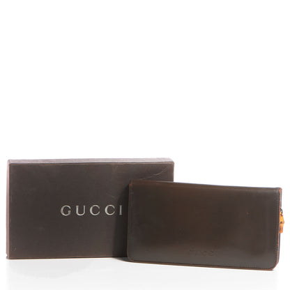 Gucci Leather Zip Around Bamboo Wallet Brown 11 of 14