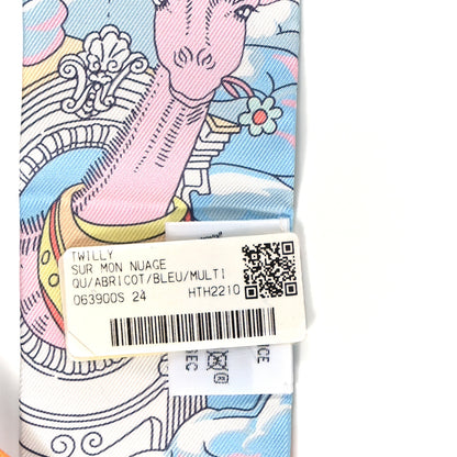 Hermes Silk Sur Mon Nuage Twilly Abricot Bleu Multicolor 3 of 4