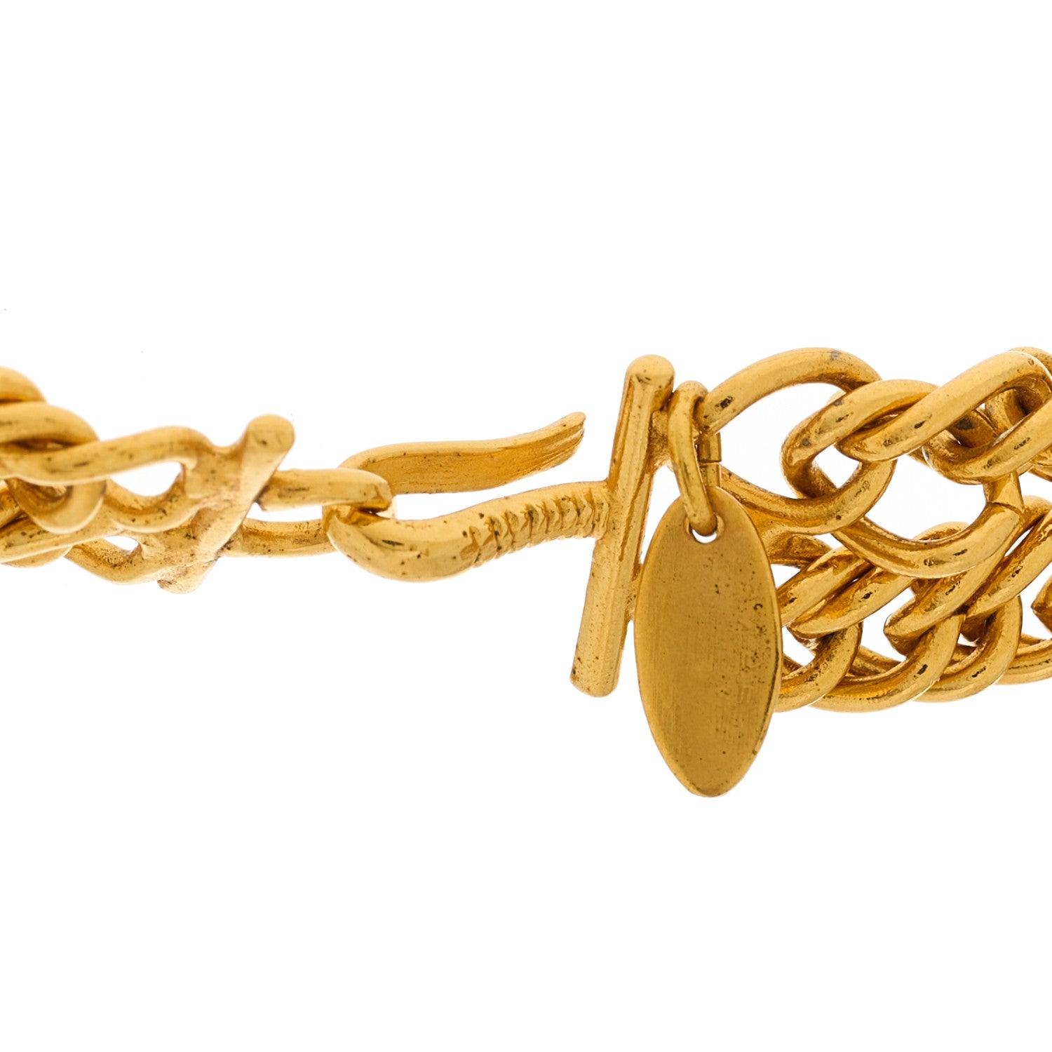 Chanel Multi Strand Chain Leo Lion Sun Medallion Necklace Gold 4 of 5