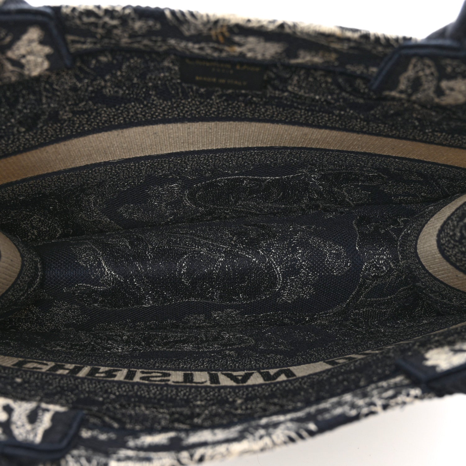 Christian Dior Canvas Embroidered Medium Toile De Jouy Reverse Book Tote Blue 6 of 11