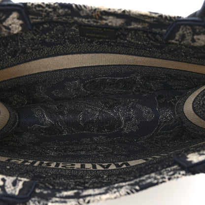 Christian Dior Canvas Embroidered Medium Toile De Jouy Reverse Book Tote Blue 6 of 11
