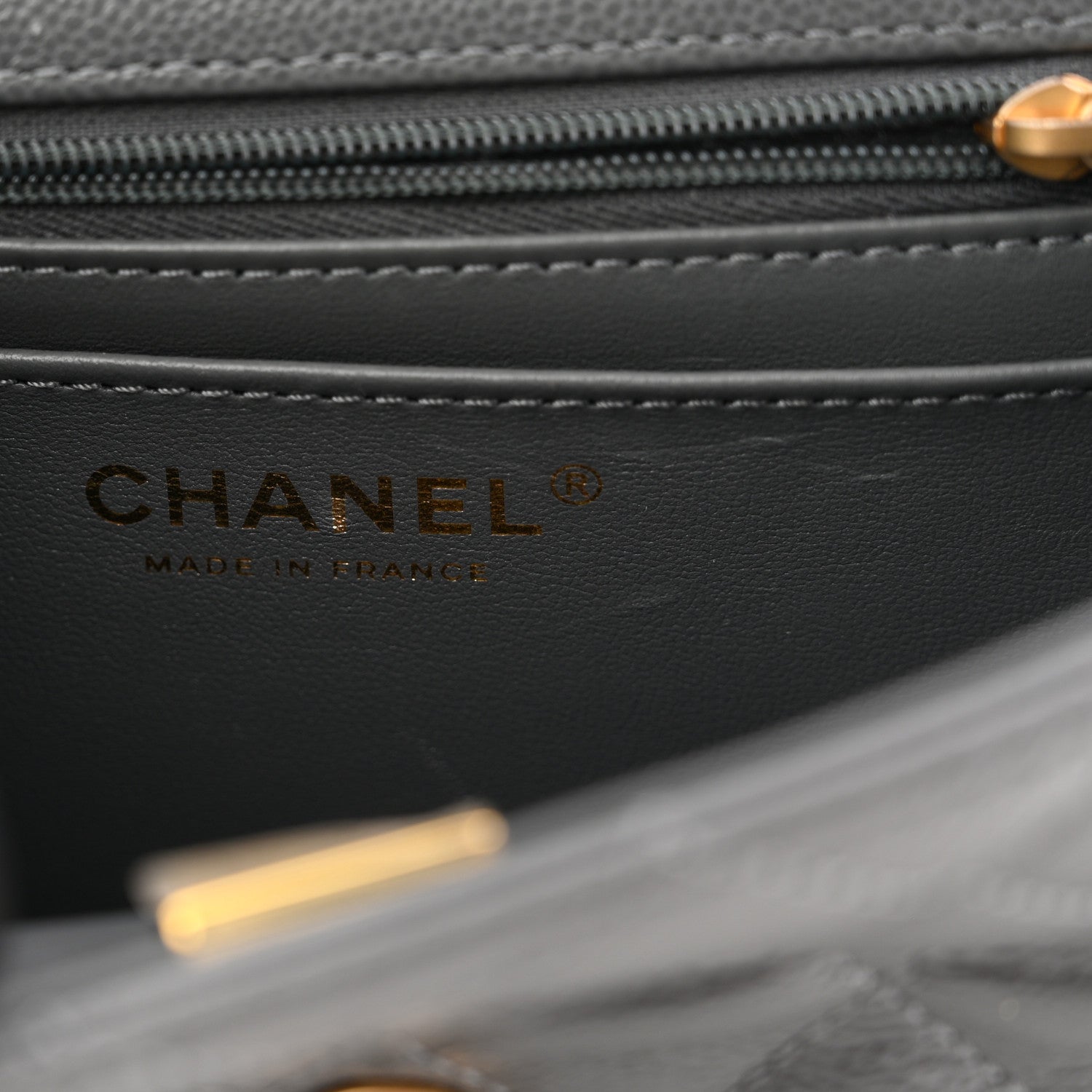 Chanel Caviar Quilted Mini Handy CC Flap Grey 6 of 11