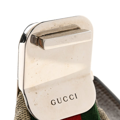 Gucci GG Supreme Monogram Textured Calfskin Web Large Attache Shoulder Bag Beige Ebony New Acero 11 of 12